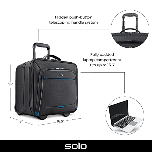 SOLO NEW YORK ACTIVE ROLLING OVERNIGHT LAPTOP BAG FITS UP TO 16IN TCC902-4/20 - Like New