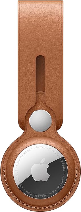 Apple AirTag Case Leather Loop MX4A2ZM/A - Saddle Brown Like New