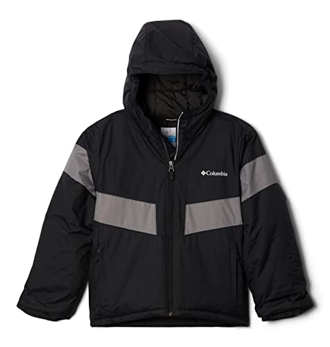 COLUMBIA YOUTH BOYS LIGHTNING LIFT II JACKET - CITY GREY/BLACK - SMALL - Brand New