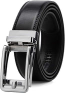 FOUNDERS & C LEATHER RATCHET CLICK BELT DRESS  ADJUSTABLE 28-51" - SILVER/BLACK Like New