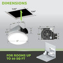 Homewerks 7141-110 Bathroom Fan Integrated LED Light Ceiling Mount - White - Brand New