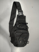 GENERIC TACTICAL CHEST BAG MOLLE SYSTEM MILITARY SLING SHOULDER PACK - BLACK - Like New