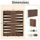 DOOWROODNI Luxury Walnut Backgammon Set Wood Board with Travel Case SLQ - Like New