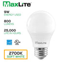 Maxlite 32-Pack A19 LED Bulb Enclosed Fixture Rated 60W Soft White MAX98361 - Brand New