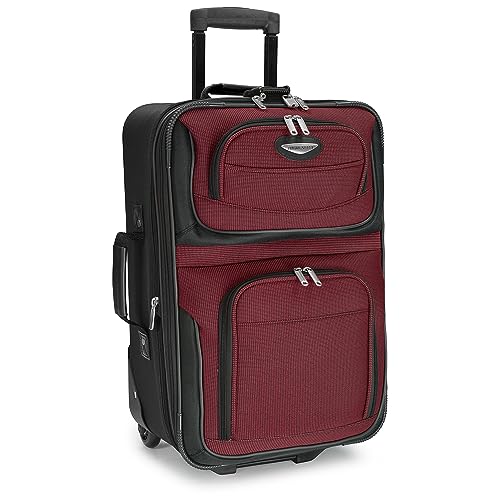 TRAVEL SELECT AMSTERDAM SOFTSIDE EXPANDABLE ROLLING LUGGAGE 21 INCH - BURGUNDY - Brand New