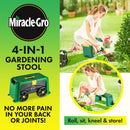 MIRACLE-GRO 4-IN-1 GARDEN STOOL MULTI-USE GARDEN SCOOTER ROLLING CART - GREEN - Like New