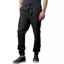 JUMP START MENS REGULAR FIT DRAWSTRING CARGO PANTS - SIZE: MEN M - BLACK - Like New