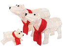TOP TREASURES 3-PIECE 20IN LIGHTED POLAR BEAR FAMILY LARGE OUTDOOR DÉCOR WHITE - Like New