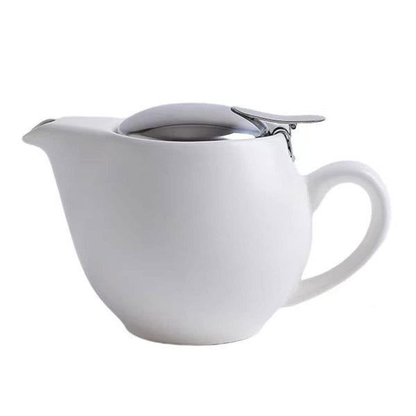 Auxmeware Ceramic Teapot, Heat Resistant Ceramic Tea Kettle 350ml/12oz - White - Like New