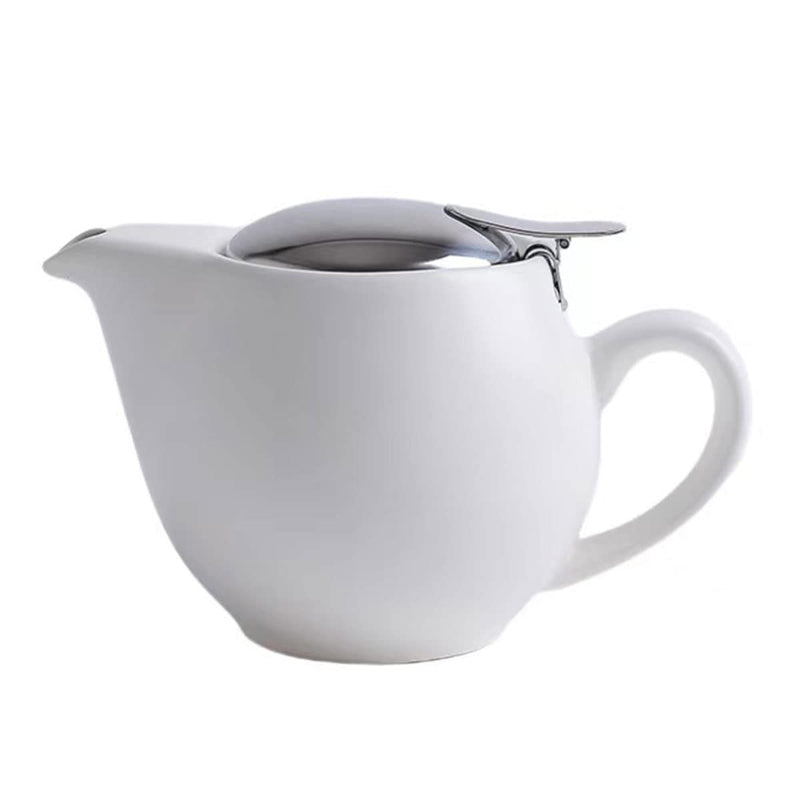 Auxmeware Ceramic Teapot, Heat Resistant Ceramic Tea Kettle 350ml/12oz - White - Like New