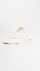 TORY BURCH WOMEN'S MINI MILLER THONG FLIP FLOPS SIZE 9 IVORY/GOLD - Like New