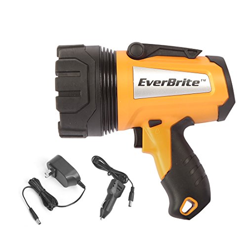 EVERBRITE LED RECHARGEABLE SPOTLIGHT FLASHLIGHT 1000 LUMENS DIMMABLE - ORANGE - Like New