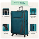 U.S. Traveler Aviron Bay Expandable Softside Spinner Wheels 3 Piece Luggage TEAL - Brand New