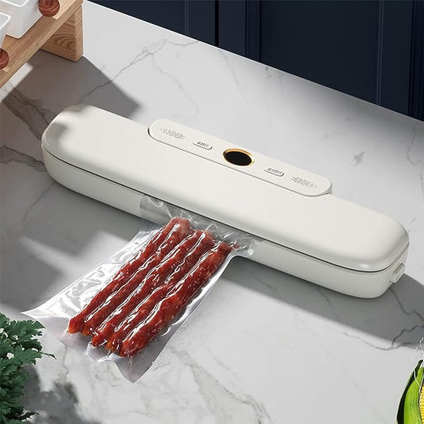 HAOYUNMA Automatic Food Vacuum Sealer 110V-220V Portable Household Vacuum WHITE - Like New