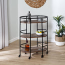 HONEY CAN DO 3-Tier Rolling Bar Cart CRT-09862 Walnut, 75 lbs - Like New