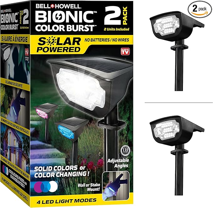 BELL+HOWELL Bionic Burst Landscape Lights by Bell+Howell (2 PACK) BH-8208 Black - Like New
