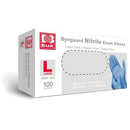 BASIC MEDICAL BLUE NITRILE EXAM GLOVES NGPF-7003 (BOX 100), LARGE - BLUE - Brand New