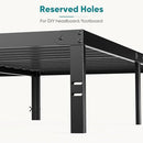 SWEETCRISPY FULL BED FRAME - 14 INCH METAL PLATFORM SUPPORT - BLACK - Brand New