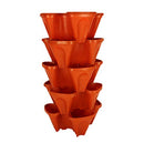 Mr. Stacky 18" Large Stackable Planters Terra-Cotta Out Door Garden Vertical - Brand New