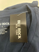 BLU ROCK LARGE NAVY SHORT SLEEVE T SHIRT - SIZE: MEN L - NAVY - Brand New