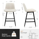 COZYMAN 24" COUNTER STOOL, MODERN BUCKET BARSTOOL SET OF 3, BACK, FOOTREST - Like New