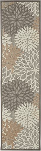 Nourison Aloha Area Rug 2'3" x 10', Tropical Botanical EasyCleaning - FLORAL - Like New