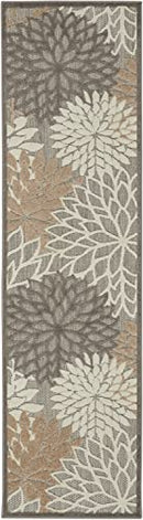 Nourison Aloha Indoor/Outdoor Area Rug 2'3" x 10' Tropical Botanical - Floral - Brand New