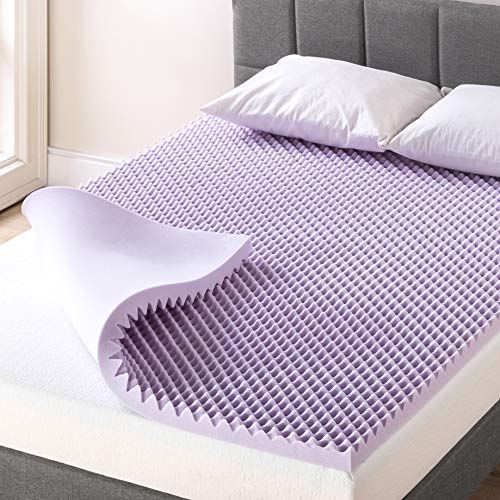 Best Price Mattress 2 inch Egg Crate Memory Foam Mattress Topper, Lavender - Brand New