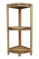 EcoDecors SnazzyCorner 32" Teak Wood 3-Tier Compact Teak Corner Shower Shelf - Brand New