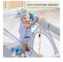 HEYO.JA BABY PLAYPEN FOLDABLE PLAY YARD BABIES TODDLERS GATE 59X71 - GRAY - Like New