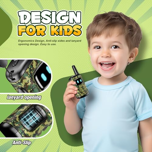 DASTION Toys for 3-8 Year Old Boys 2 Pack Walkies Talkies DM08-GREENCAMO Like New