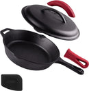 Cuisinel Cast Iron Skillet Lid 10" Pre-Seasoned Covered Frying Pan Set - BLACK - Like New