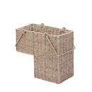 Lavish Home 14" Wicker Staircase Basket Handles Handmade L-Shaped - Natural - Brand New