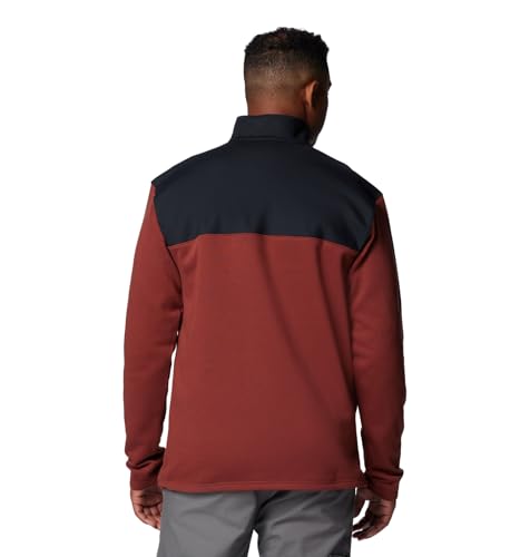 COLUMBIA MEN'S PITCHSTONE OVERLAY HALF SNAP PULLOVER, SIZE: MEN L, SPICE/BLACK - Brand New
