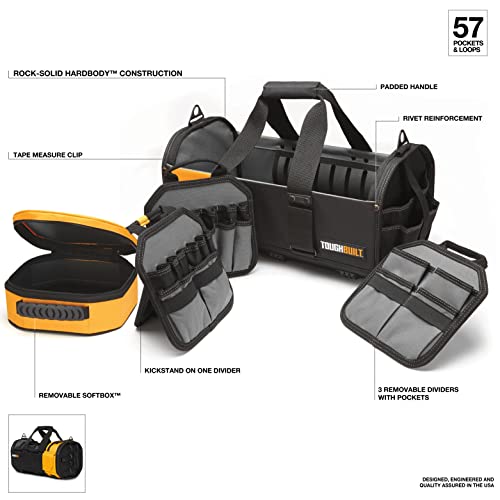 TOUGHBUILT TOU-81-18 18" MODULAR TOTE - BLACK/YELLOW - Brand New