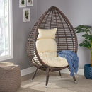 CHRISTOPHER KNIGHT HOME TEARDROP WICKER LOUNGE CHAIR CUSHION STYLISH - BROWN - Like New