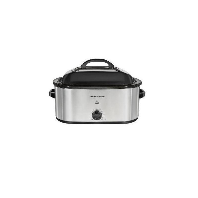 HAMILTON BEACH ROASTER OVEN 22QT SLOW COOKER & TURKEY ROASTER, 1450W, BLACK - Like New