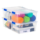 IRIS USA 11 QT Clear Plastic Storage Clip Box 4-Pack 554412 Black - Brand New