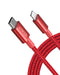 ANKER NEW NYLON USB-C TO LIGHTNING CHARGING CORD 6FT MFI A8622 - RED - Like New