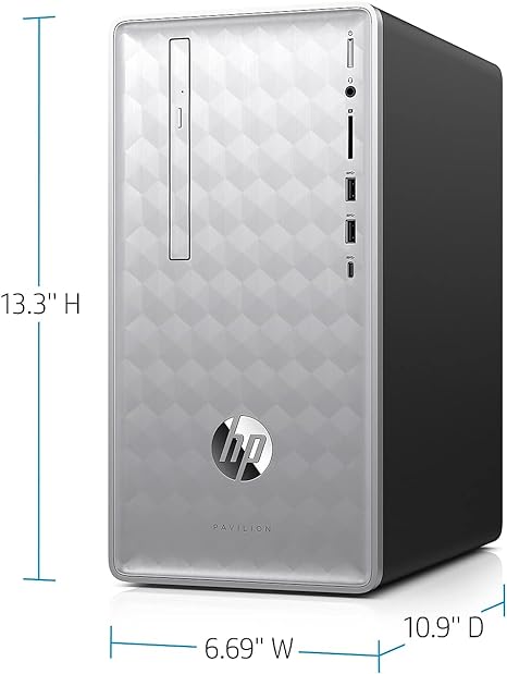 HP Pavilion Desktop i5-8400 8GB 16GB Optane 1TB HDD 590-P0050 - SILVER - Like New