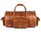 AARON LEATHER GOODS DUFFLE BAG MEN 35L OVERNIGHT WEEKENDER GARMENT - TAWNY - Like New
