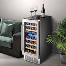AAOBOSI 15" 28 Bottles Wine Fridge Cooler - JC-85B - Like New