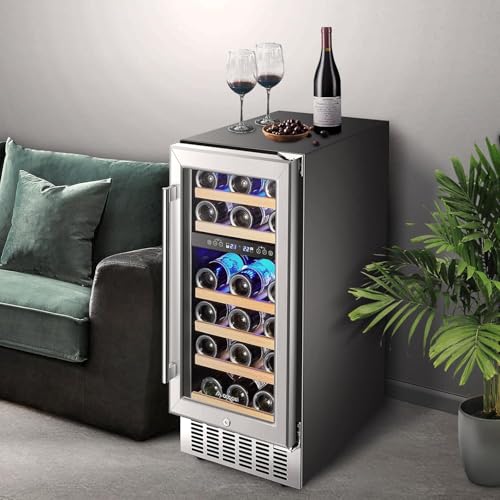 AAOBOSI 15" 28 Bottles Wine Fridge Cooler - JC-85B - Like New