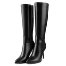 MERUMOTE WOMEN'S STILETTO KNEE HIGH BOOTS CLOSED TOE LONG BOOTS SIZE:10 - BLACK - Like New
