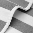 NOBLE HOUSE CABAN STRIPE BEACH TOWEL 36" X 66" QUICK DRY 4PK - WHITE/GRAY - Like New
