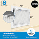 SIMPLY 20X30X1 AIR FILTER, MERV 8, MPR 600, 6 PACK - 6 Pack - Like New