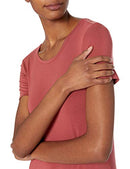 AMAZON ESSENTIALS WOMEN'S JERSEY STANDARD SHORT-SLEEVE CREWNECK - BRICK-RED - L - Brand New