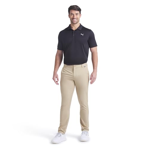631607 PUMA MEN'S ICON HEATHER POLO 2.0 BLACK HEATHER SIZE L - Brand New