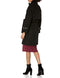 352MB424 COLE HAAN WOMEN BELTED RAGLAN MELTON WOOL COAT SIZE 6 BLACK - Brand New
