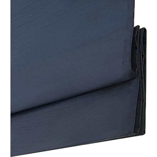 ECLIPSE FAUX SILK ROMAN WINDOW CORDLESS 100% BLACKOUT 36X64 - INDIGO - Like New